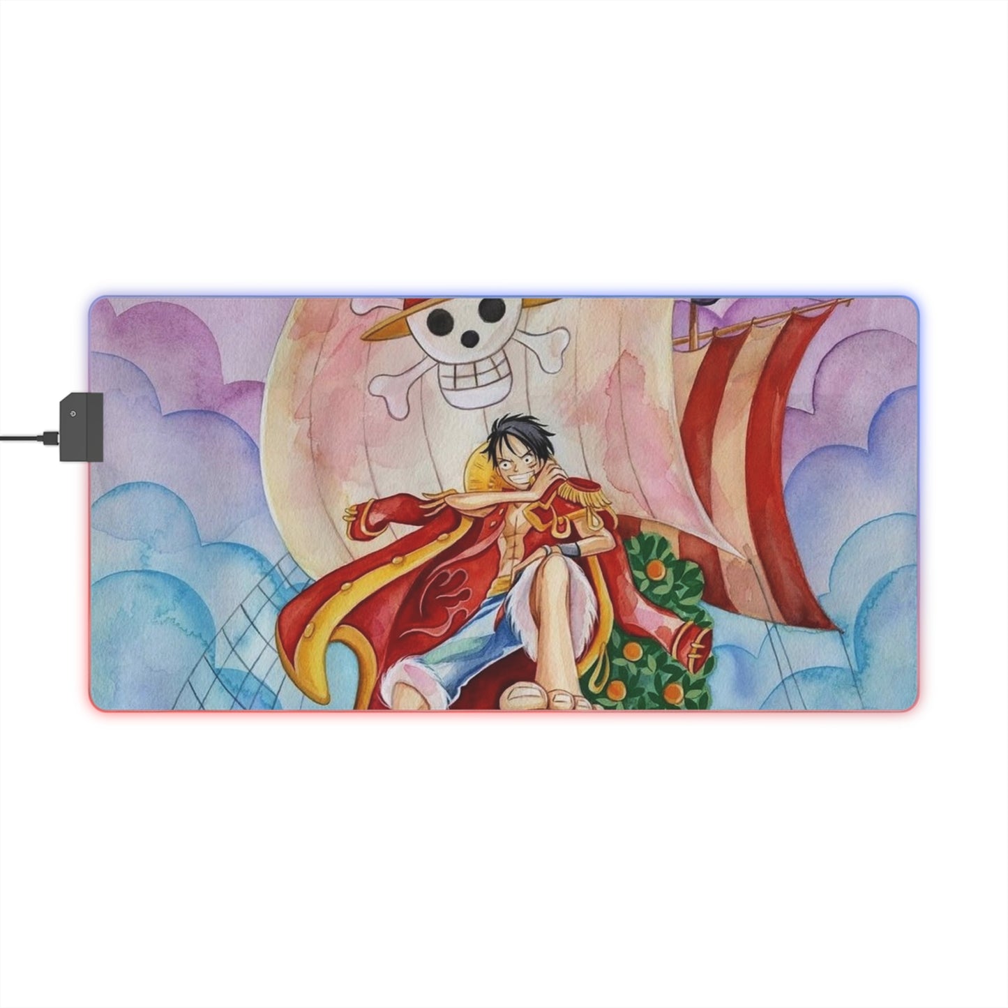 LED Gaming Mouse Pad with RGB Backlight, One Piece Luffy
