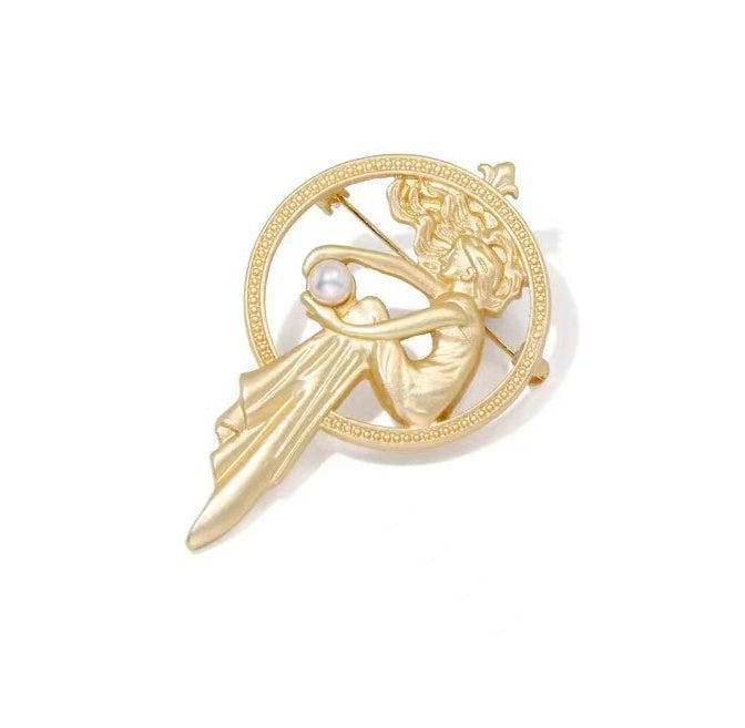 Vintage Goddess Baroque Style Brooch