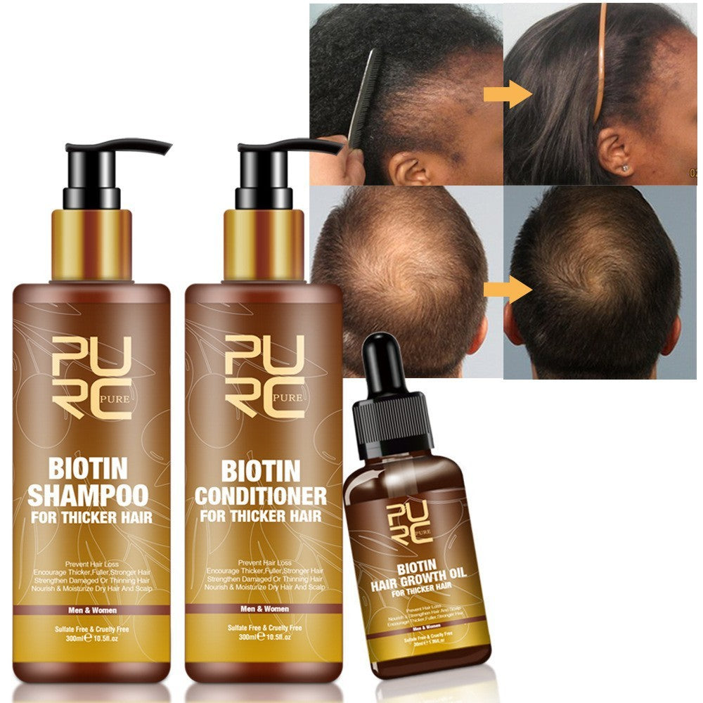 Ginger Biotin Three-piece Shampoo Conditioner Repair Dry And Frizz Essential Oil