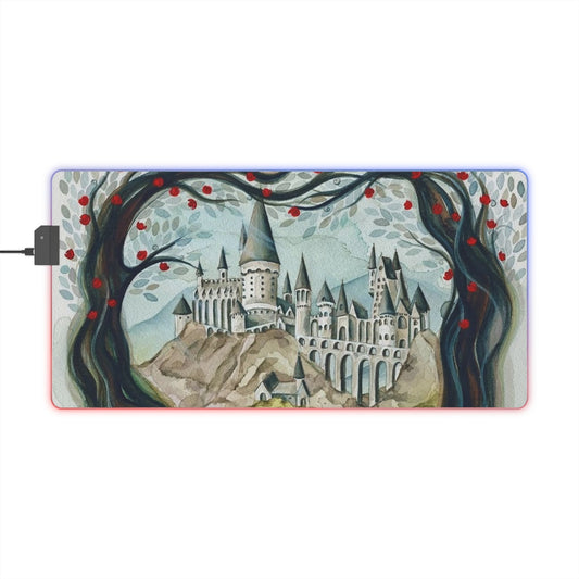 LED Gaming Mouse Pad with RGB Light Display, Hogwarts, Harry Potter