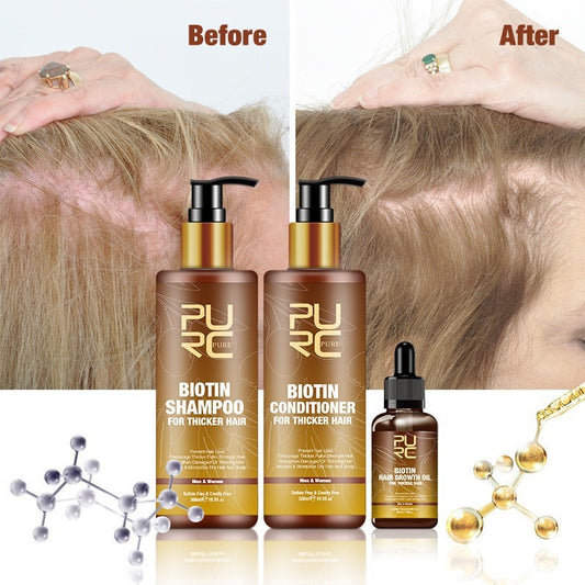 Ginger Biotin Three-piece Shampoo Conditioner Repair Dry And Frizz Essential Oil