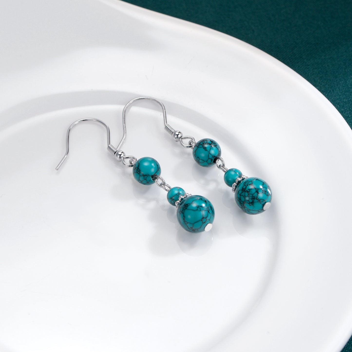 Turquoise Earrings for Women Sterling Silver Dangle