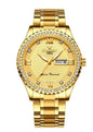 Waterproof Gold Watch Classic Stainless Steel Quartz Analog