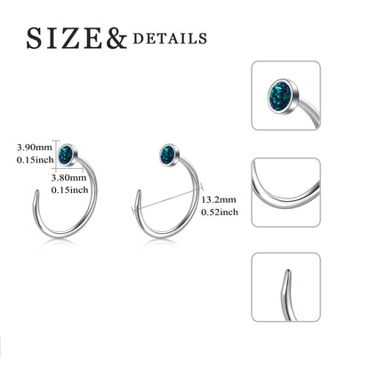Ear Huggie Earrings Opal Half Cuff Earrings