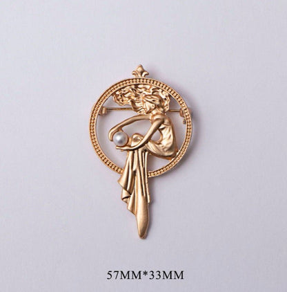 Vintage Goddess Baroque Style Brooch