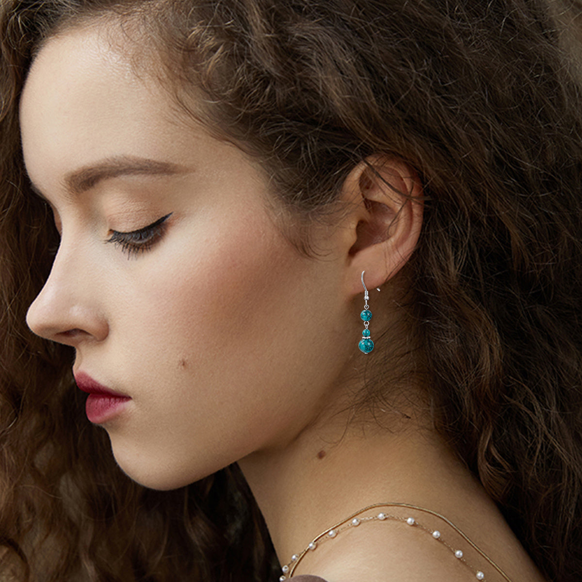Turquoise Earrings for Women Sterling Silver Dangle