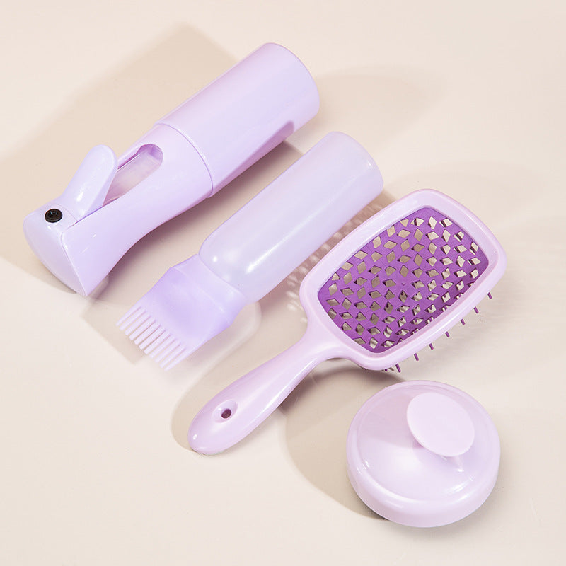 High Pressure Spray Bottle, Cleaning Silicone Shampoo Brush, Hollow Comb, Hair Care Set