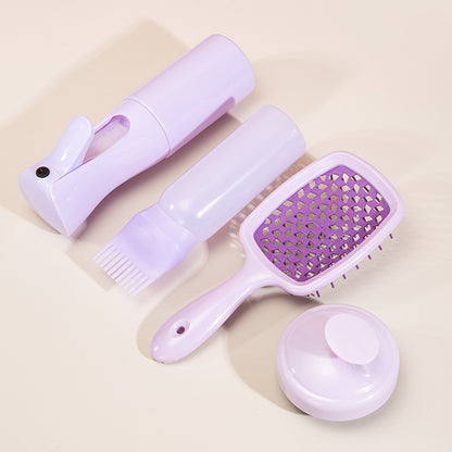High Pressure Spray Bottle, Cleaning Silicone Shampoo Brush, Hollow Comb, Hair Care Set