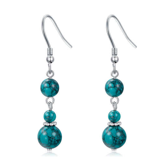 Turquoise Earrings for Women Sterling Silver Dangle