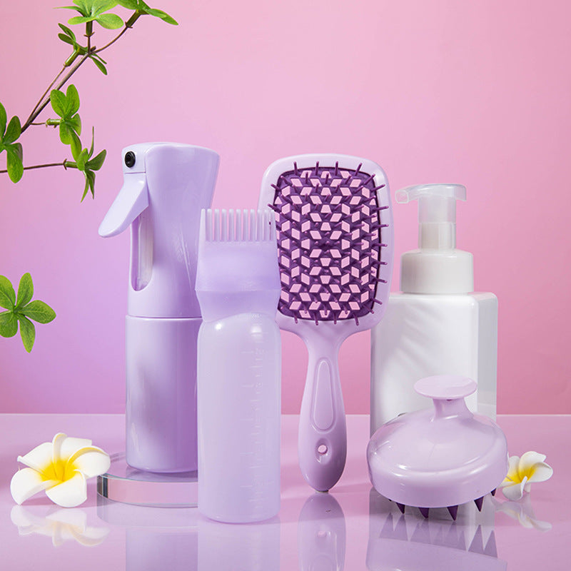 High Pressure Spray Bottle, Cleaning Silicone Shampoo Brush, Hollow Comb, Hair Care Set