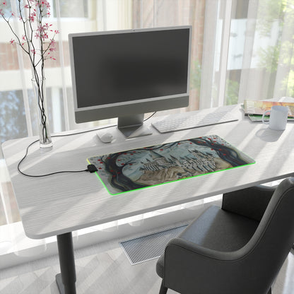 LED Gaming Mouse Pad with RGB Light Display, Hogwarts, Harry Potter