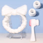 Facial Brush Keep Dry Three-piece Coral Fleece Absorbent Hair Band