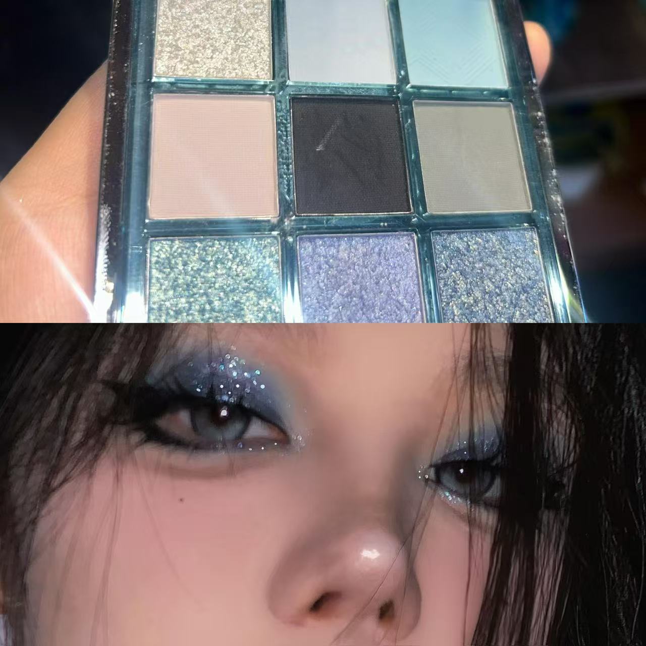 Ice Permeable Blue Smoked Eye Shadow Plate Matte
