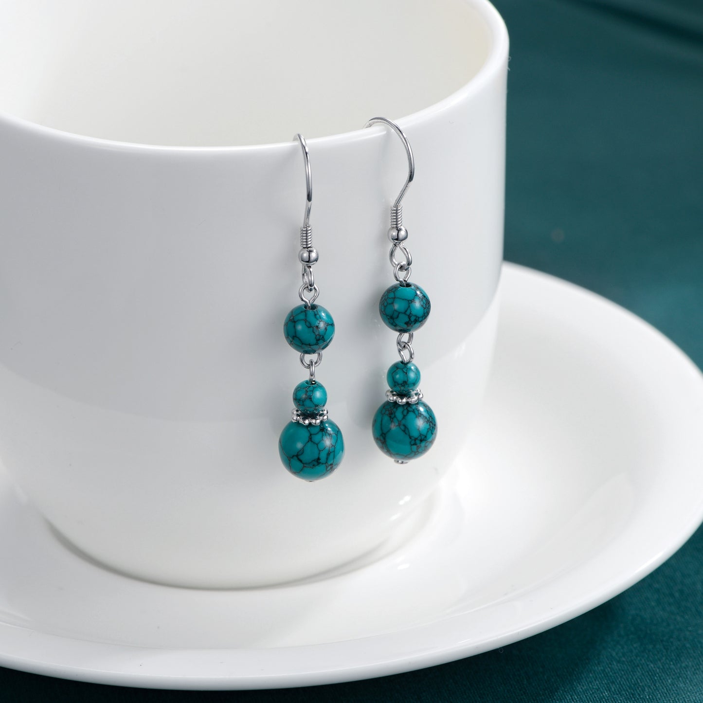 Turquoise Earrings for Women Sterling Silver Dangle