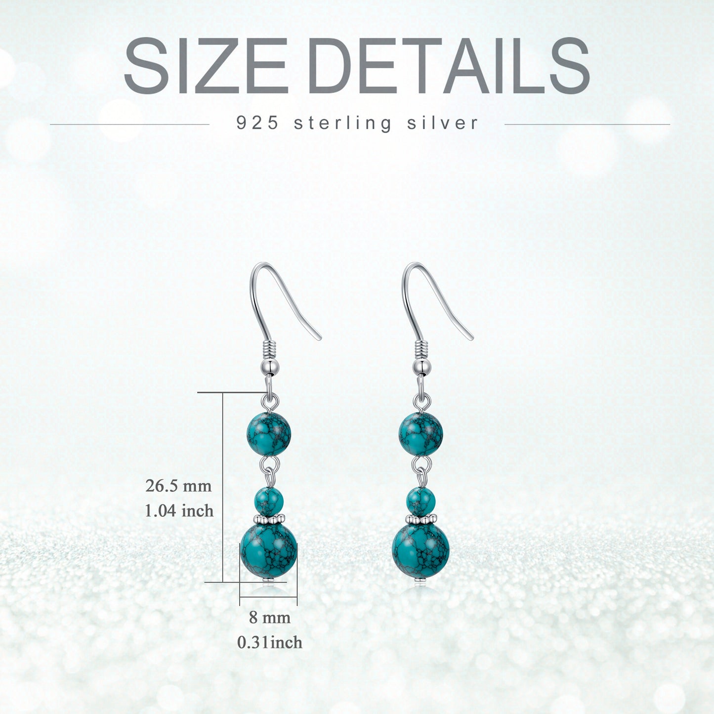Turquoise Earrings for Women Sterling Silver Dangle