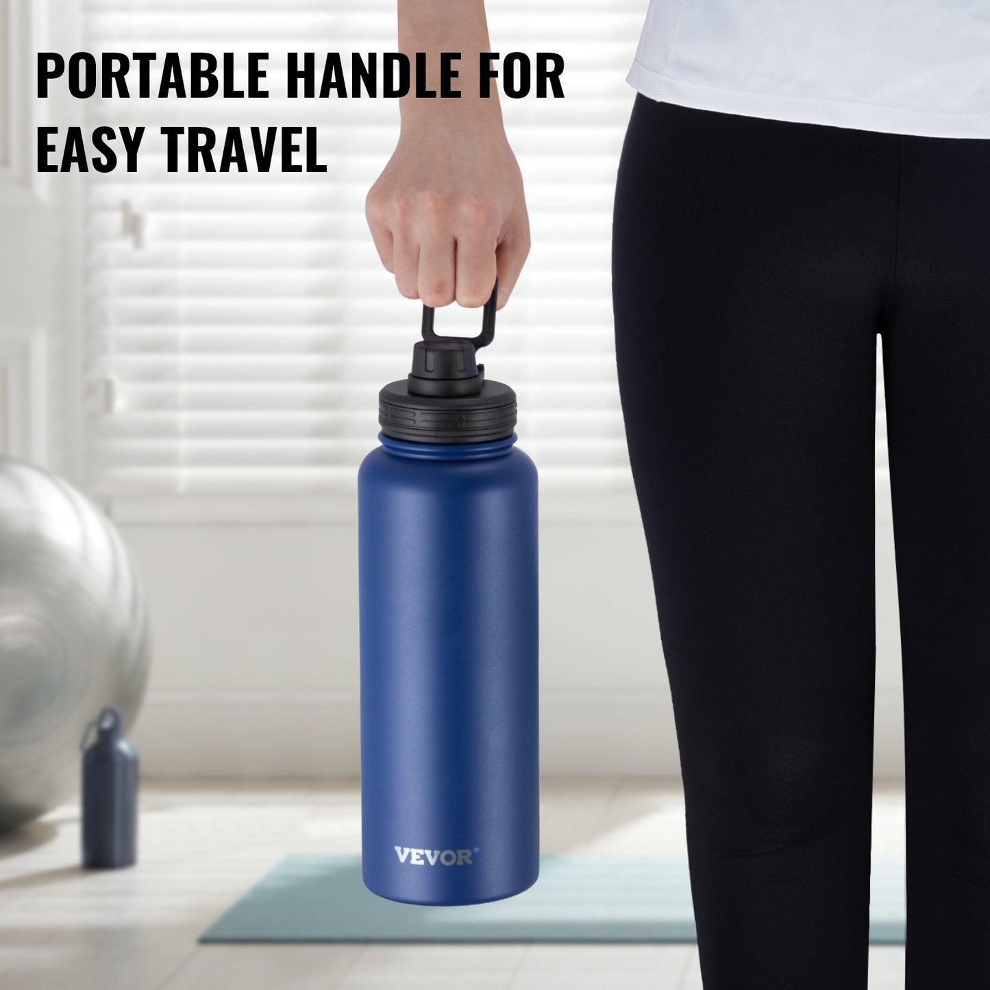 40 Oz Insulated Water Bottle Stainless Steel, Wide Mouth