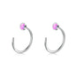 Ear Huggie Earrings Opal Half Cuff Earrings