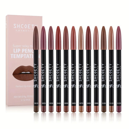 Private Label 12 Colors Smooth Waterproof Long-lasting Vegan Cruelty-free Non-stick Easy To Color Lip Liner Makeup